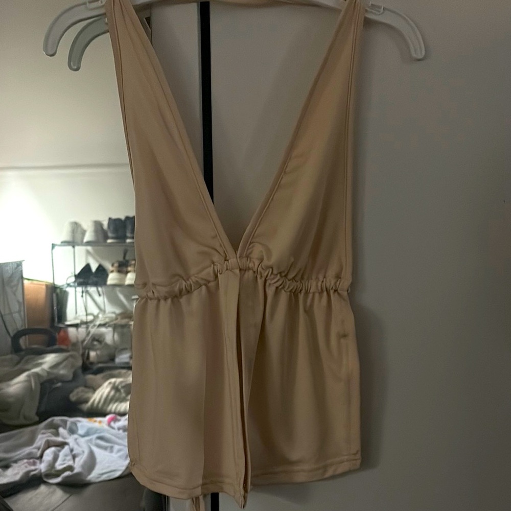 Cream halter Top